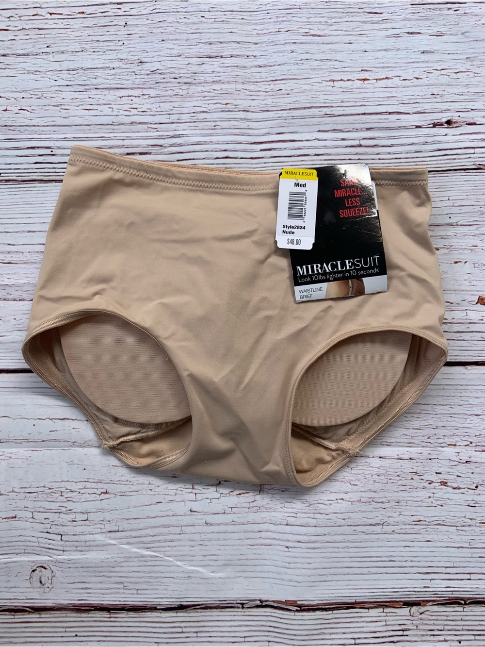 Miraclesuit, NWT, High-Waist Shaping Briefs with Booty Pads Included if needed